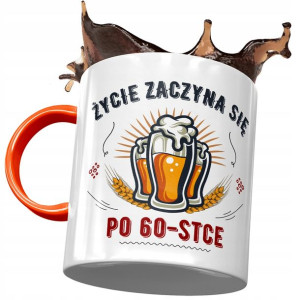 Kubek Pomarańczowy na Urodziny 60 60te 60-te