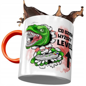 Kubek Pomarańczowy Śmieszny Co Dzień Wyższy Level
