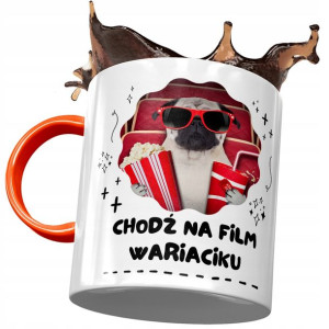 Kubek Pomarańczowy Śmieszny Zabawny Chodź Na Film