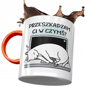 Kubek Pomarańczowy z Kotem Kotkiem Słodki Prezent