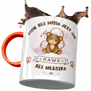 Kubek Pomarańczowy z Misiem Miś Słodki na Prezent