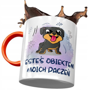 Kubek Pomarańczowy z Pieskiem Psem Słodki Prezent