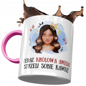 Kubek Różowy Dla Amelii Żony Przyjaciółki