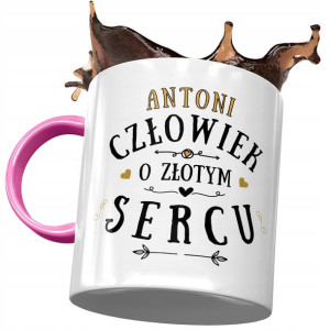 Kubek Różowy dla Antoniego Antka Kolegi Prezent