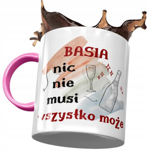 Kubek Różowy Dla Basi Koleżanki Żony Prezent