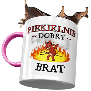 Kubek Różowy Dla Brata na Urodziny Prezent