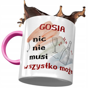 Kubek Różowy Dla Gosi Żony Przyjaciółki na Prezent