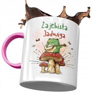 Kubek Różowy Dla Jadwigi Koleżanki Żony na Prezent