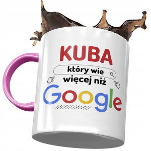 Kubek Różowy dla Jakuba Kuby Kolegi Prezent