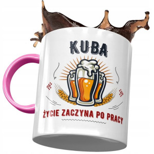 Kubek Różowy dla Jakuba Kuby Kolegi Prezent