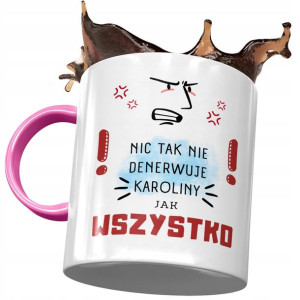 Kubek Różowy Dla Karoliny Koleżanki Na Prezent