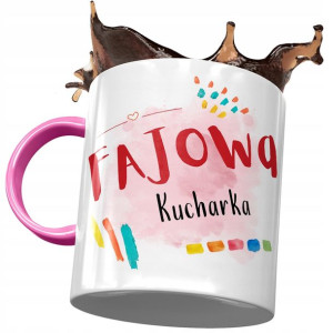 Kubek Różowy Dla Kucharki Fajowa Kucharka! Prezent