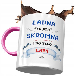 Kubek Różowy Dla Lary Żony Koleżanki na Prezent