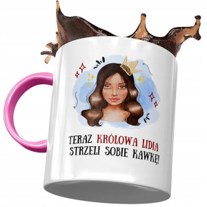 Kubek Różowy Dla Lidii Żony Koleżanki na Prezent