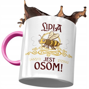 Kubek Różowy Dla Lidii Żony Koleżanki na Prezent
