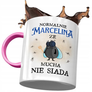 Kubek Różowy Dla Marceliny Żony Koleżanki Prezent
