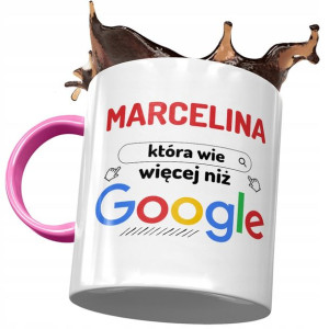 Kubek Różowy Dla Marceliny Żony Koleżanki Prezent
