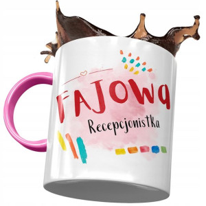 Kubek Różowy Dla Recepcjonistki Fajowa Prezent