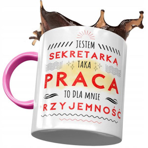 Kubek Różowy Dla Sekretarki Dla Mnie Przyjemność