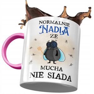 Kubek Różowy Dla Nadii Żony Koleżanki na Prezent