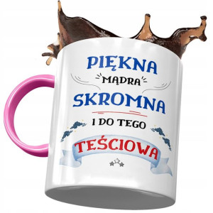 Kubek Różowy dla Teściowej Teściuni na Prezent