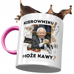 Kubek Różowy Jarosław Kaczyński PiS na Prezent