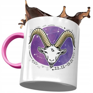 Kubek Różowy Koziorożec Znaki Zodiaku Horoskop