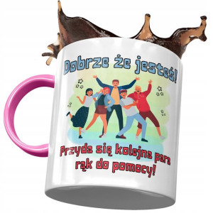 Kubek Różowy na Powitanie Przywitanie w Pracy