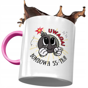 Kubek Różowy na Urodziny 55 55te 55-te Prezent