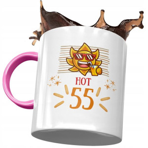 Kubek Różowy na Urodziny 55 55te 55-te Prezent