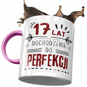 Kubek Różowy na Urodziny 17 17ste 17-ste Prezent