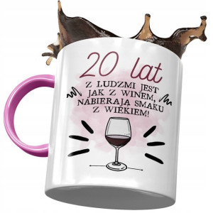 Kubek Różowy na Urodziny 20 20ste 20-ste Prezent