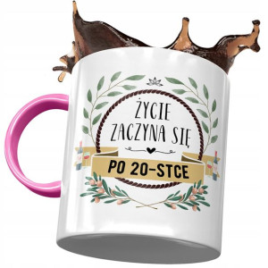 Kubek Różowy na Urodziny 20 20ste 20-ste Prezent