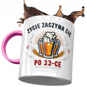 Kubek Różowy na Urodziny 33 33cie 33-cie Prezent