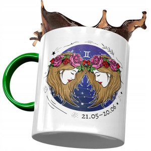 Kubek Zielony Bliźnięta Znaki Zodiaku Horoskop