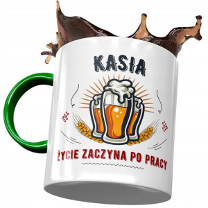 Kubek Zielony Dla Kasi Koleżanki Żony na Prezent