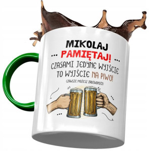 Kubek Zielony Dla Mikołaja Kolegi na Prezent