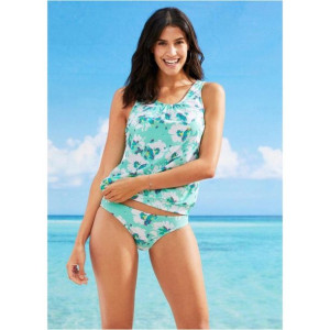 Bonprix Kąpielowy Luźny Top Od Tankini W Kwiaty Ściągacz 40-42 922060