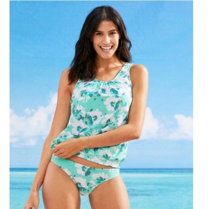 Bonprix Miętowy Kolorowy Plażowy Kąpielowy Luźny Top Od Tankini W Kwiaty 54
