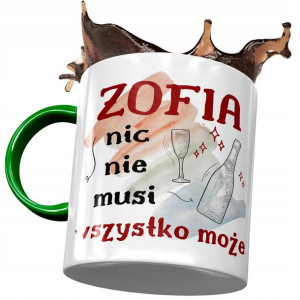 Kubek Zielony dla Zofii Zosi Koleżanki na Prezent