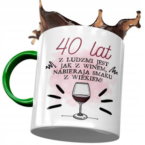 Kubek Zielony na Urodziny 40 40ste 40-ste Prezent