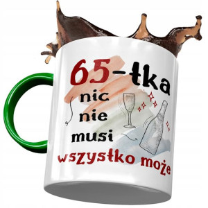 Kubek Zielony na Urodziny 65 65te 65-te na Prezent