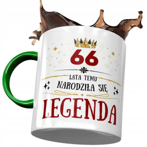 Kubek Zielony na Urodziny 66 66te 66-te na Prezent