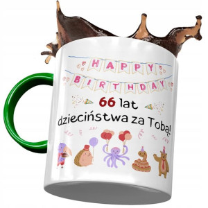 Kubek Zielony na Urodziny 66 66te 66-te na Prezent