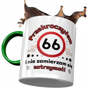 Kubek Zielony na Urodziny 66 66te 66-te na Prezent