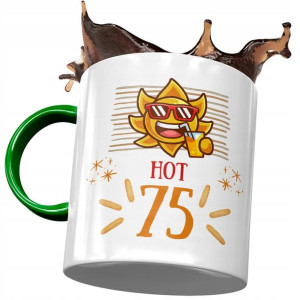 Kubek Zielony na Urodziny 75 75te 75-te na Prezent