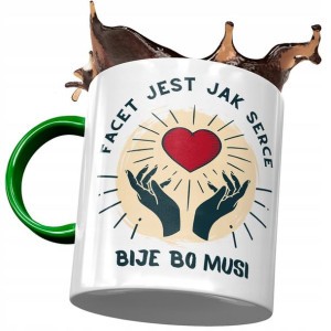 Kubek Zielony Śmieszny Facet Jest Jak Serce