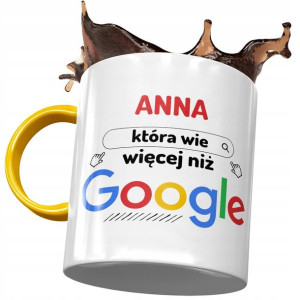 Kubek Żółty Dla Anny Przyjaciółki Prezent