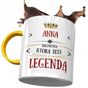 Kubek Żółty Dla Anny Przyjaciółki Prezent