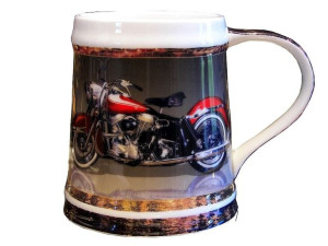Kufel porcelanowy dla motocyklisty chopper, crusier grawer